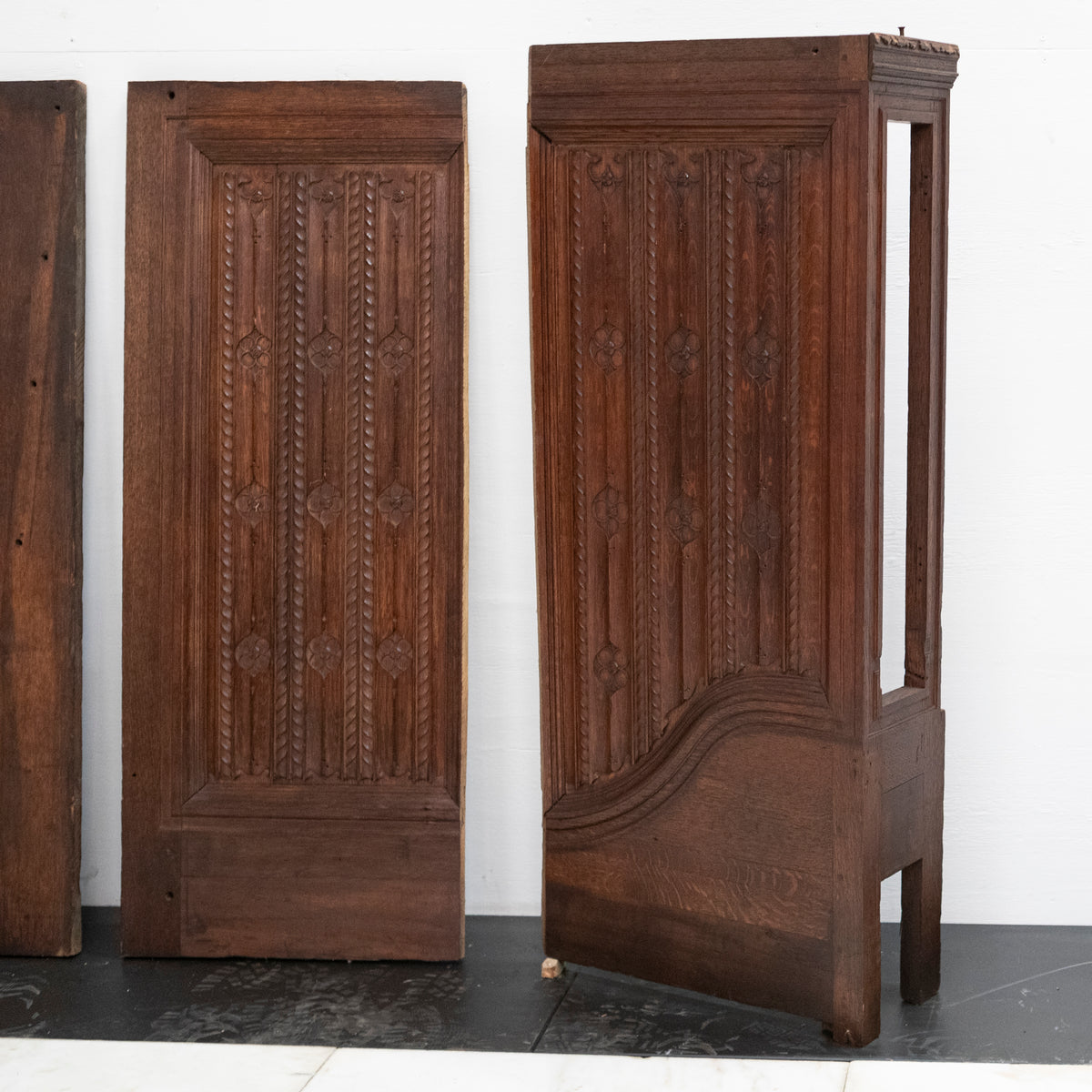 Antique Mid 19th Century Carved Linenfold Oak Panels | The Architectural Forum