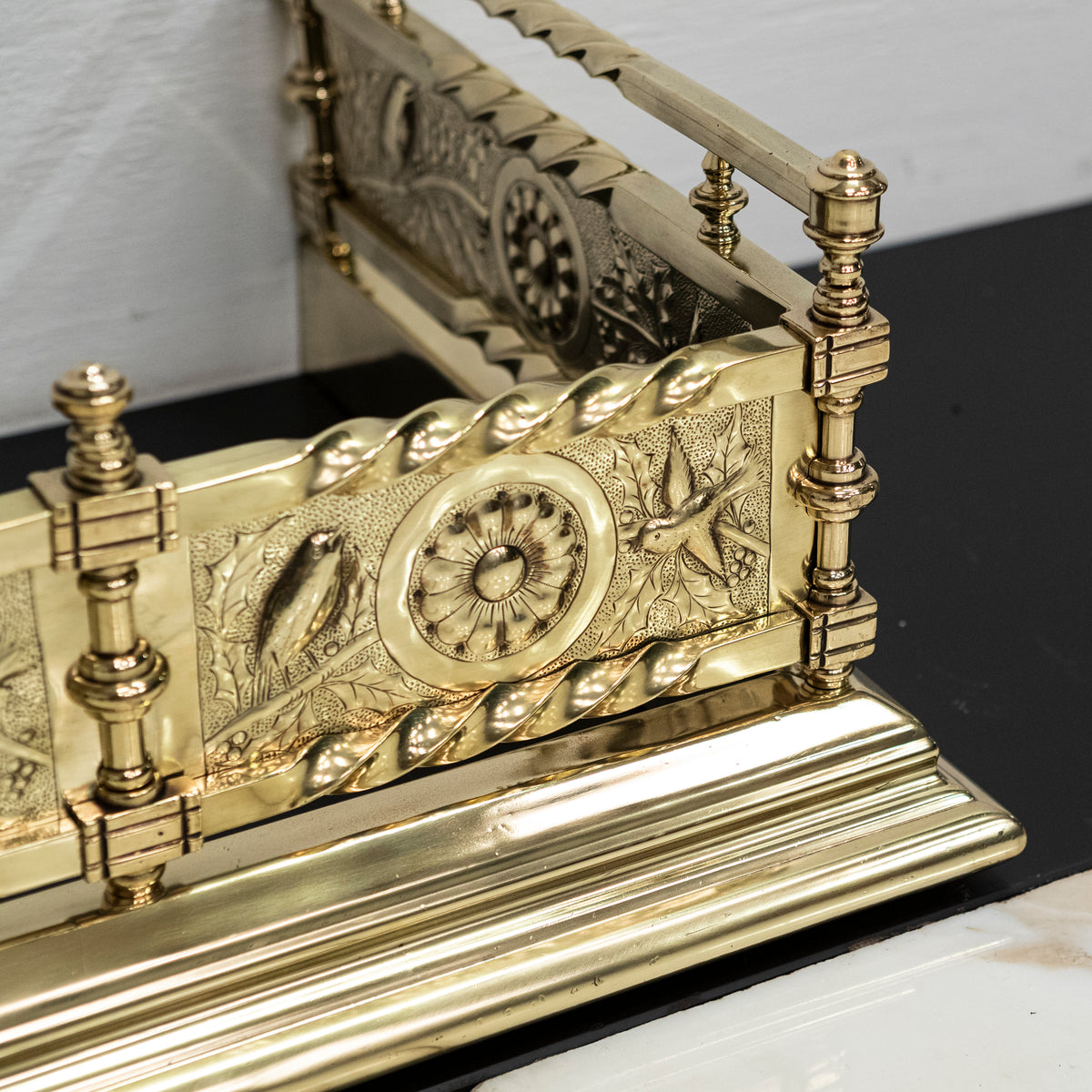 Antique Victorian Brass Fireplace Fender | The Architectural Forum