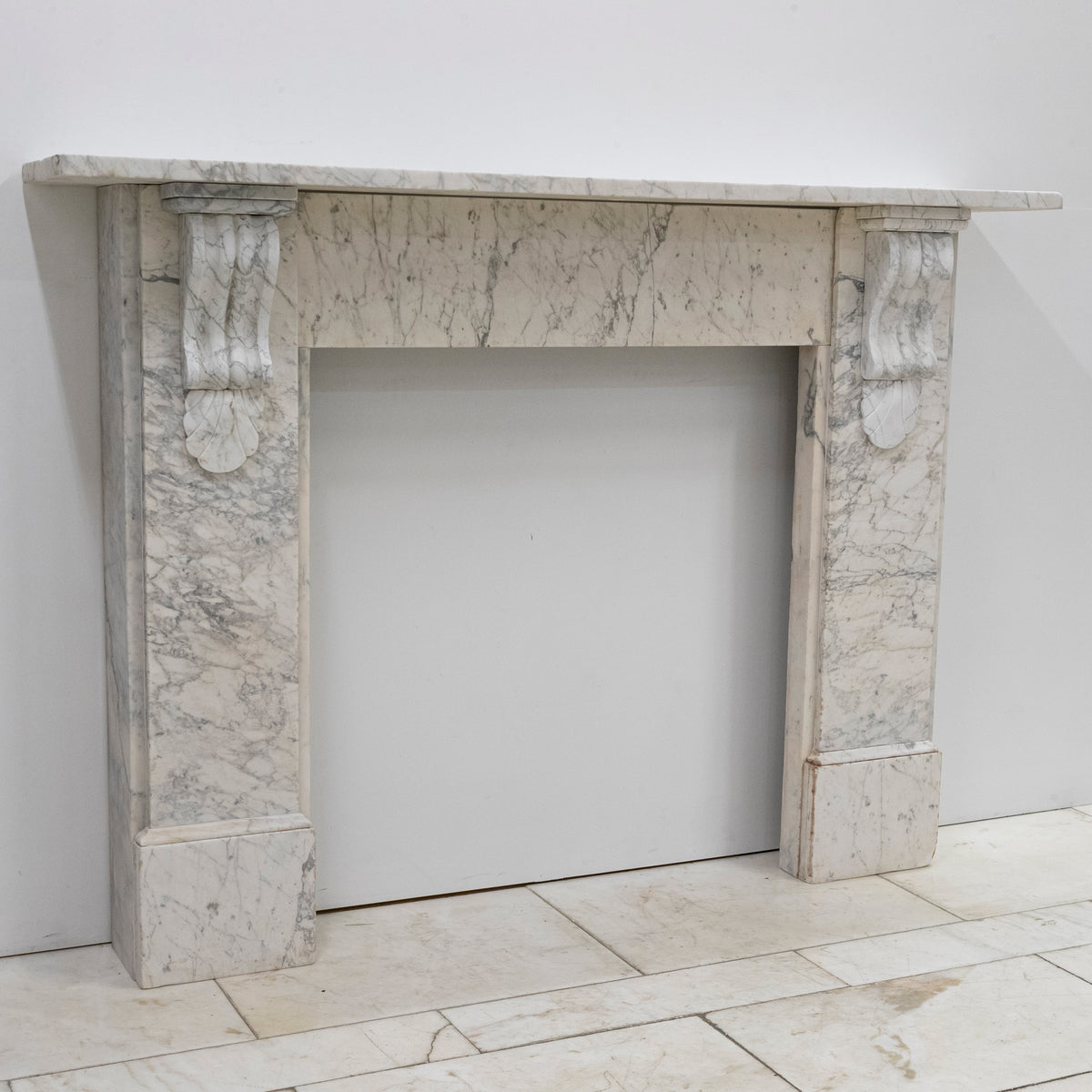 Large Antique Victorian Pencilvein Marble Corbel Fireplace Surround | The Architectural Forum