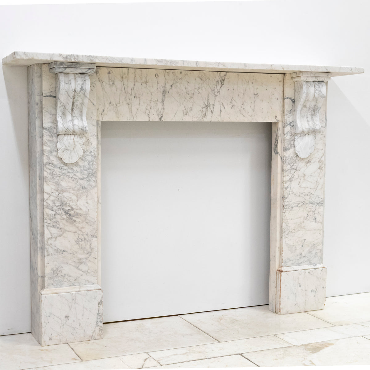 Large Antique Victorian Pencilvein Marble Corbel Fireplace Surround | The Architectural Forum