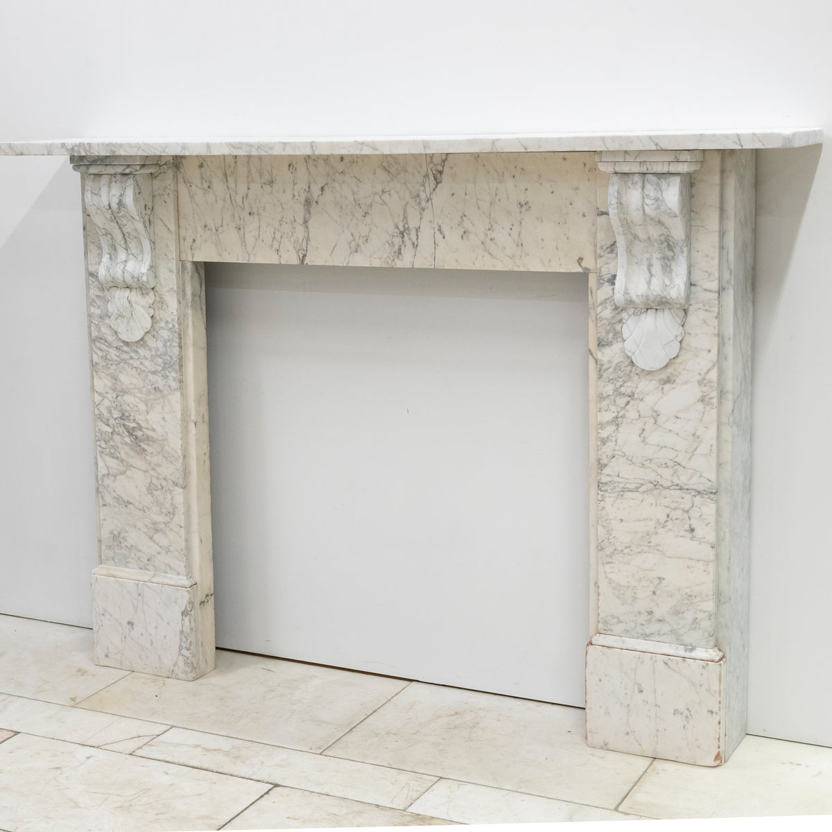 Large Antique Victorian Pencilvein Marble Corbel Fireplace Surround | The Architectural Forum