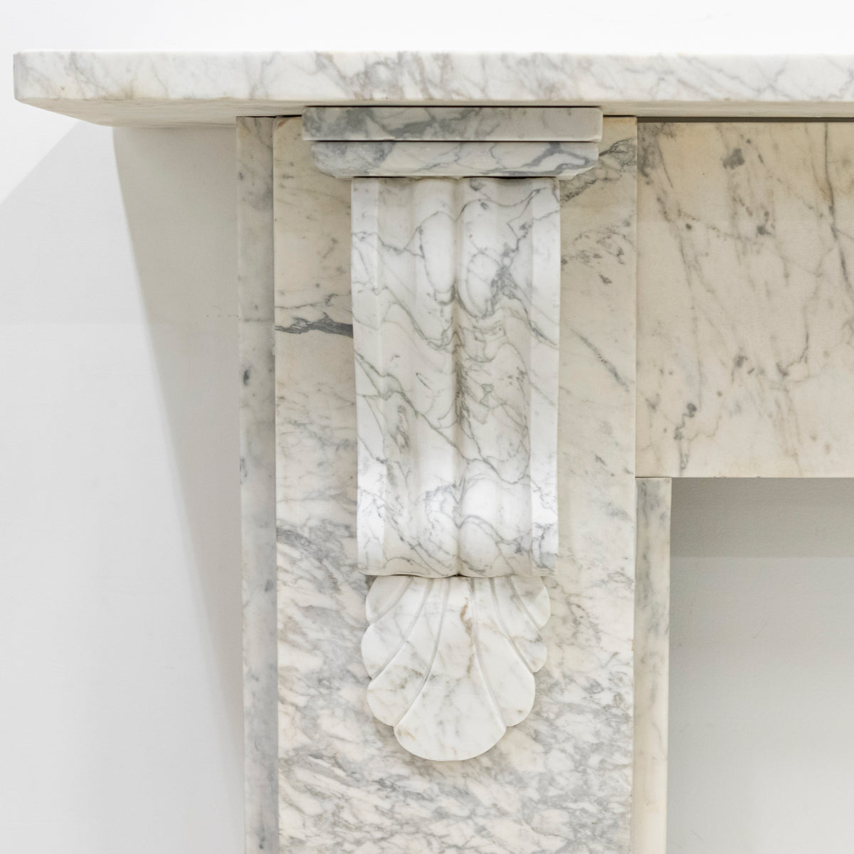 Large Antique Victorian Pencilvein Marble Corbel Fireplace Surround | The Architectural Forum
