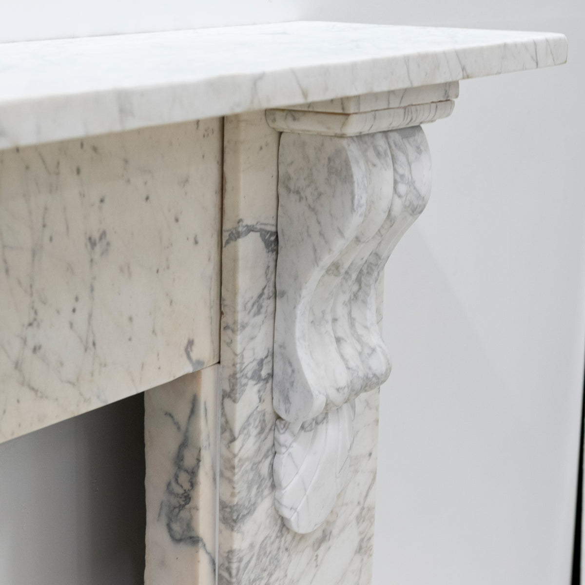 Large Antique Victorian Pencilvein Marble Corbel Fireplace Surround | The Architectural Forum
