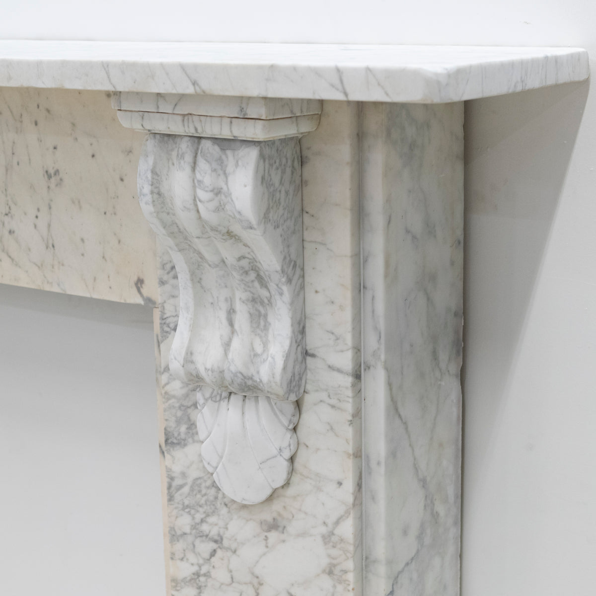 Large Antique Victorian Pencilvein Marble Corbel Fireplace Surround | The Architectural Forum