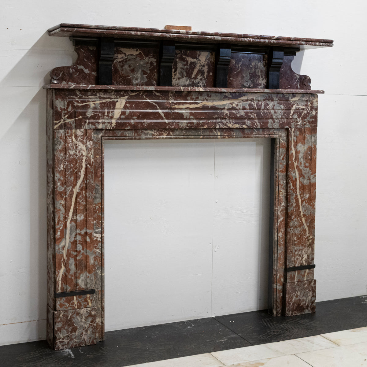 Large Antique Rouge Royal Red Marble Fireplace Surround | The Architectural Forum