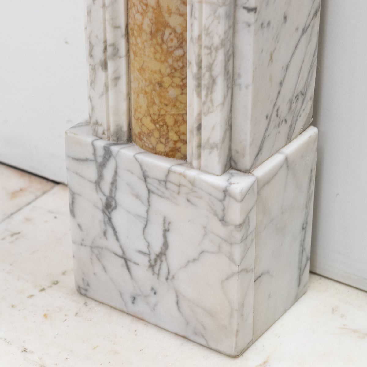 Regency Carrara Marble Fireplace Surround with Brocatelle Inlay | The Architectural Forum