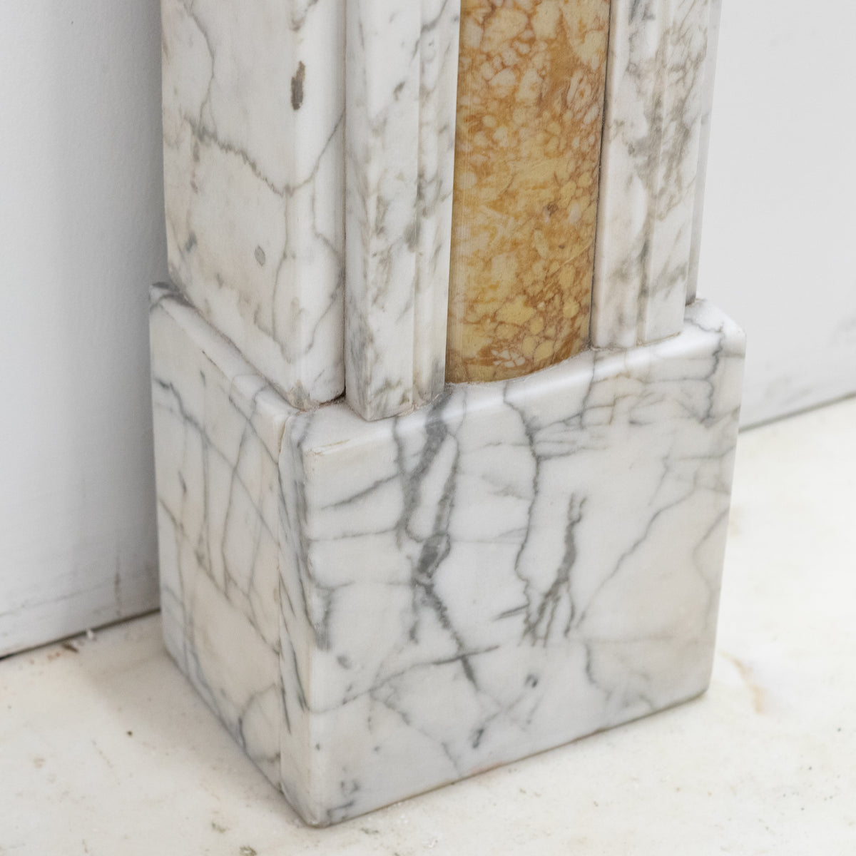 Regency Carrara Marble Fireplace Surround with Brocatelle Inlay | The Architectural Forum