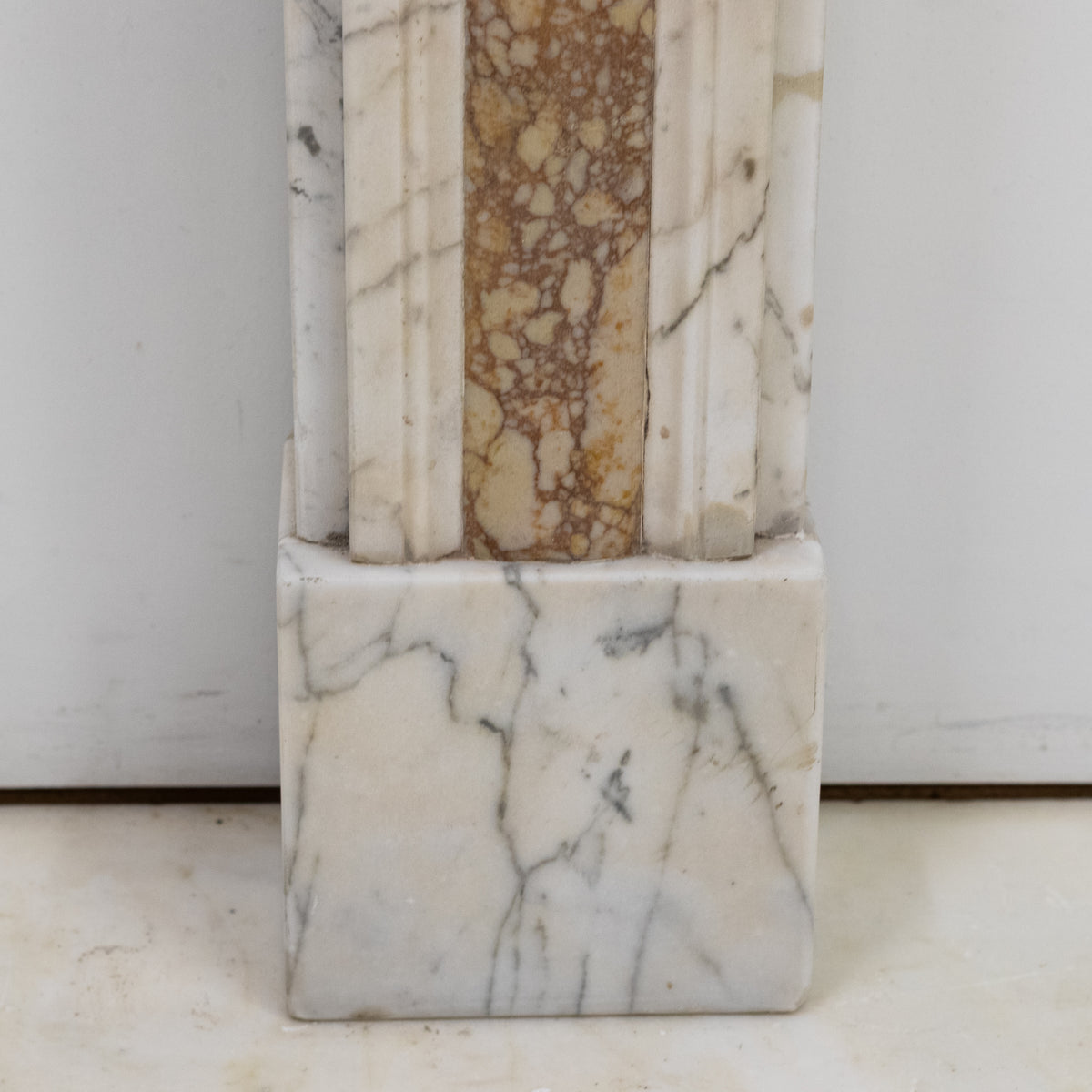 Regency Carrara Marble Fireplace Surround with Brocatelle Inlay | The Architectural Forum