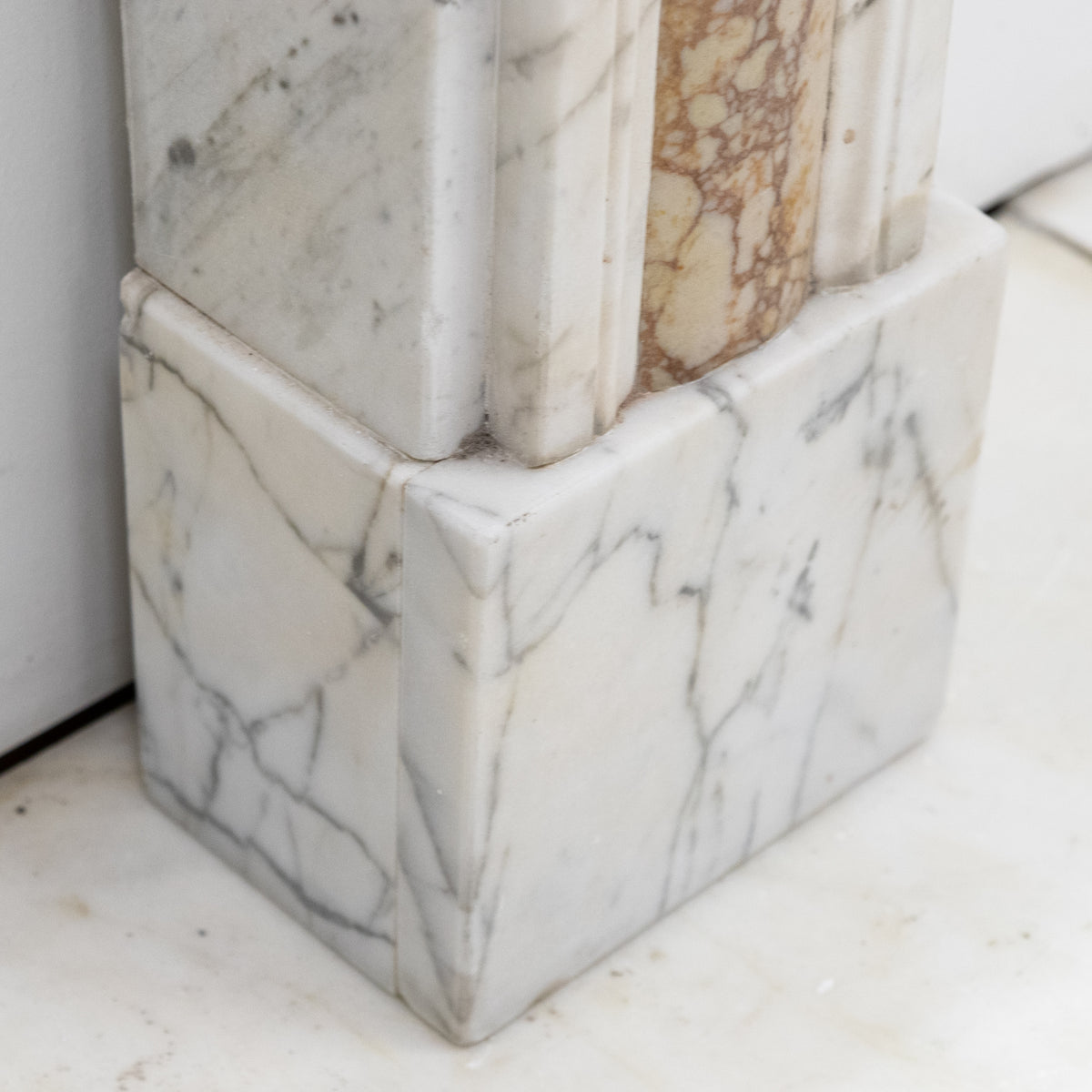 Regency Carrara Marble Fireplace Surround with Brocatelle Inlay | The Architectural Forum