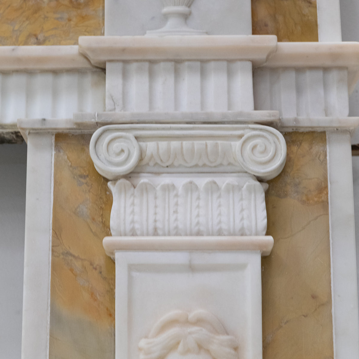 Antique Regency Statuary & Siena Marble Fireplace Surround with Wedgwood Plaque