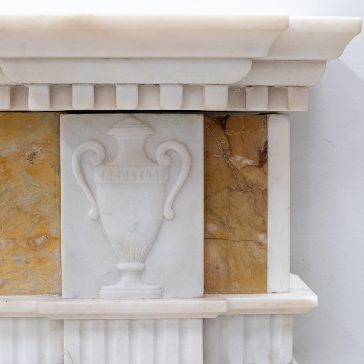 Antique Regency Statuary & Siena Marble Fireplace Surround with Wedgwood Plaque