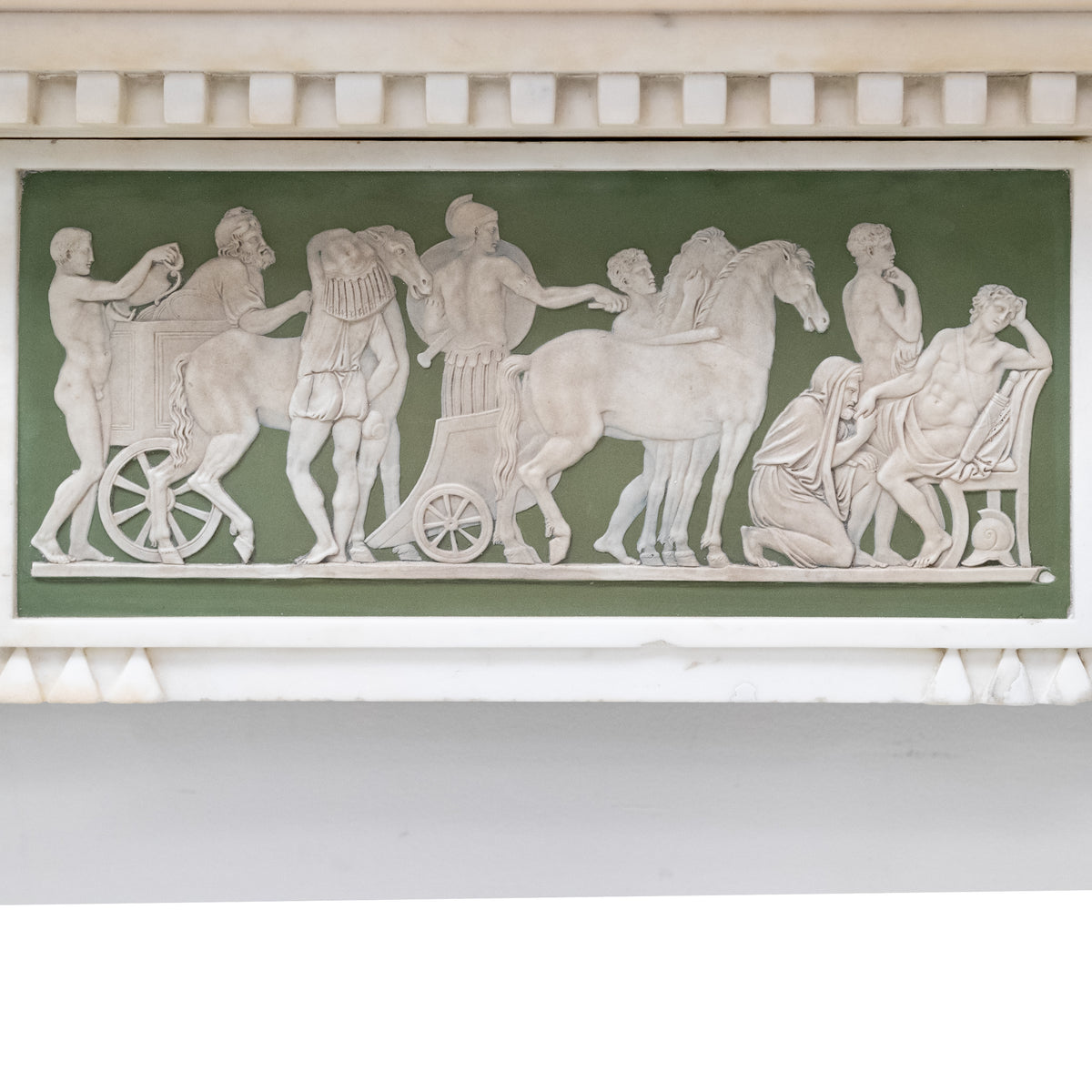 Antique Regency Statuary & Siena Marble Fireplace Surround with Wedgwood Plaque