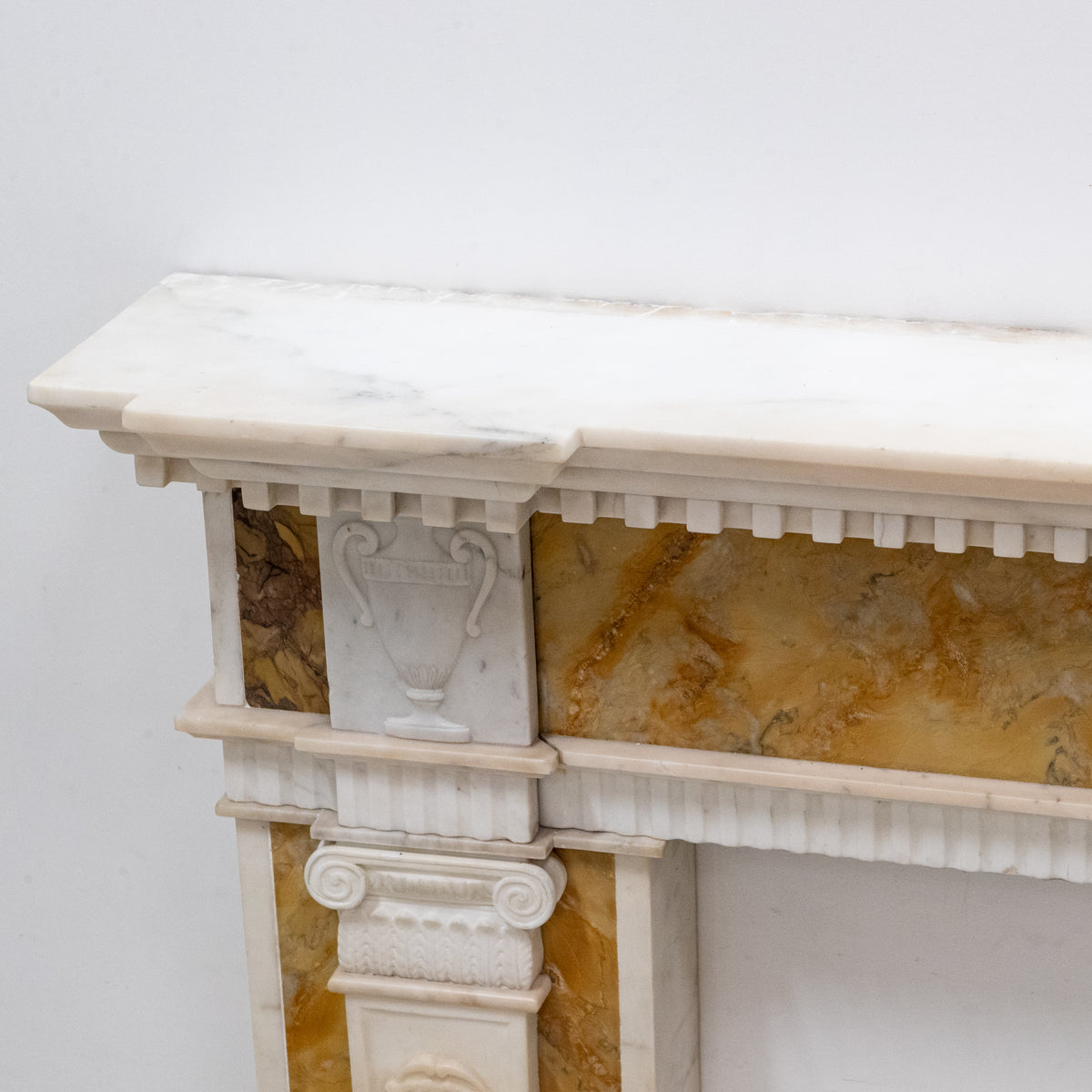 Antique Regency Statuary & Siena Marble Fireplace Surround with Wedgwood Plaque