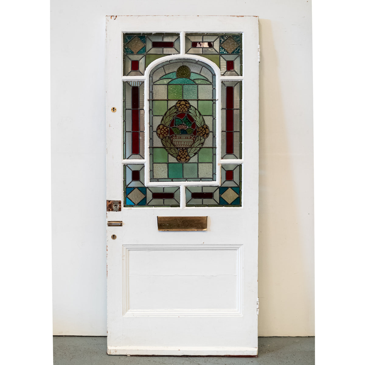 Substantial Antique Stained Glass Door | 208cm x 93cm | The Architectural Forum
