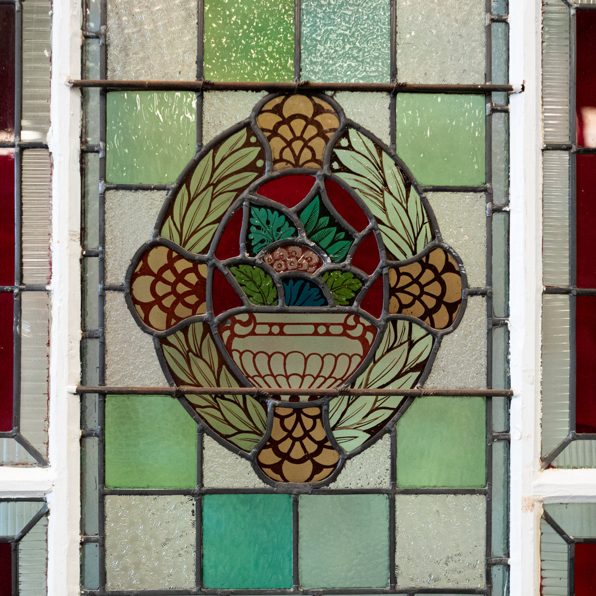 Substantial Antique Stained Glass Door | 208cm x 93cm | The Architectural Forum