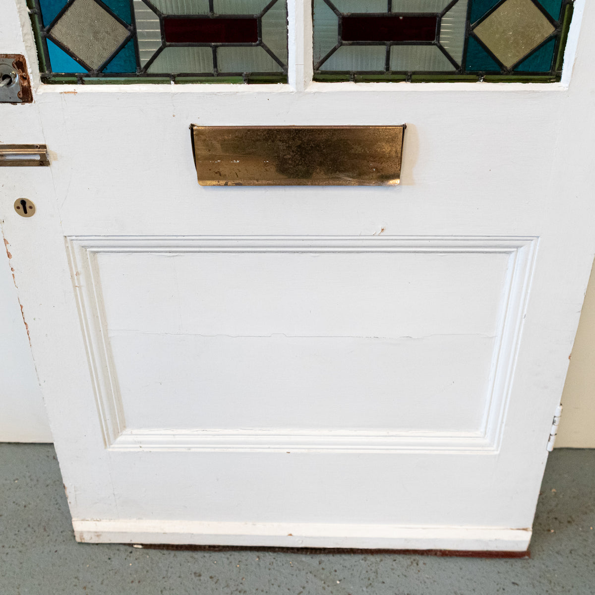 Substantial Antique Stained Glass Door | 208cm x 93cm | The Architectural Forum