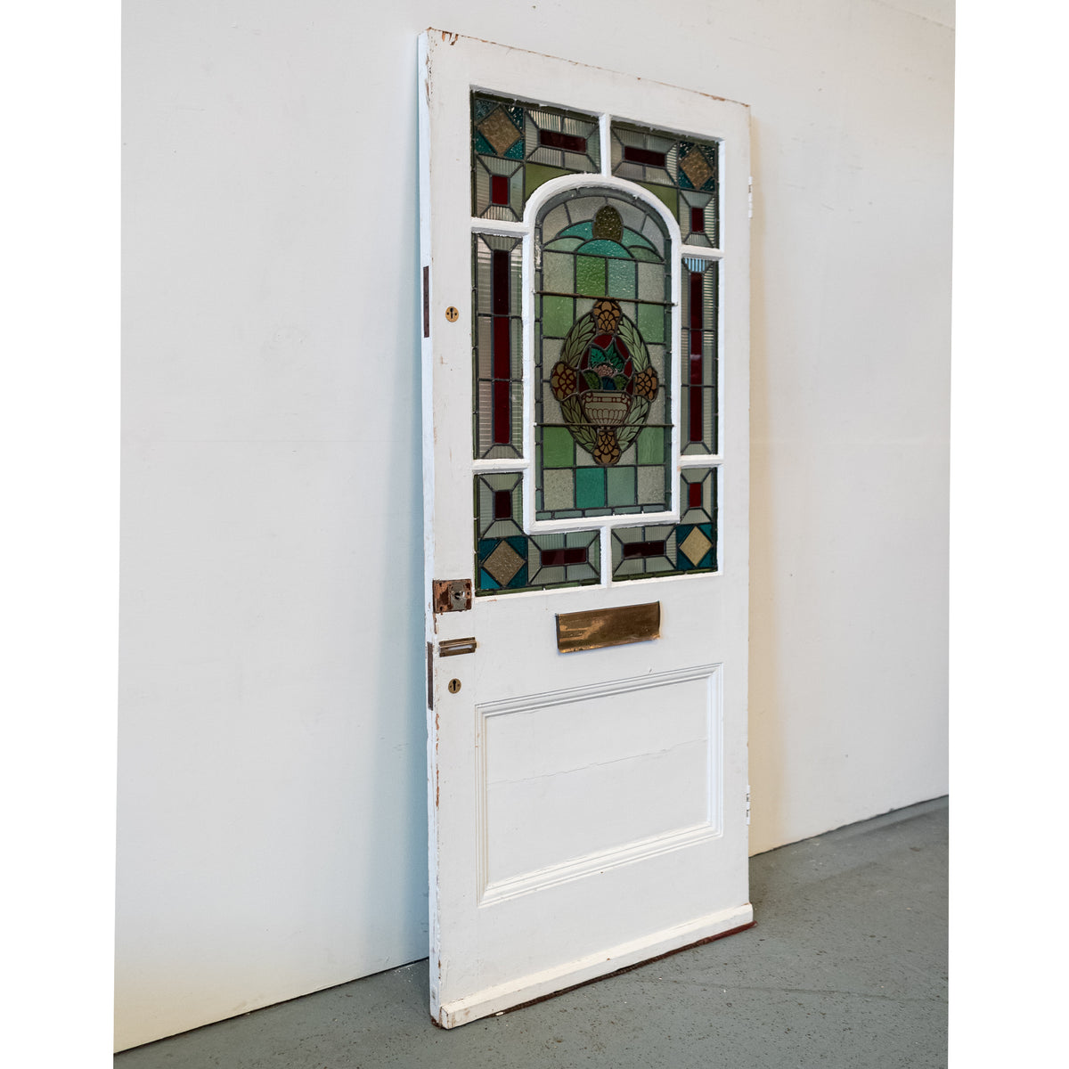 Substantial Antique Stained Glass Door | 208cm x 93cm | The Architectural Forum