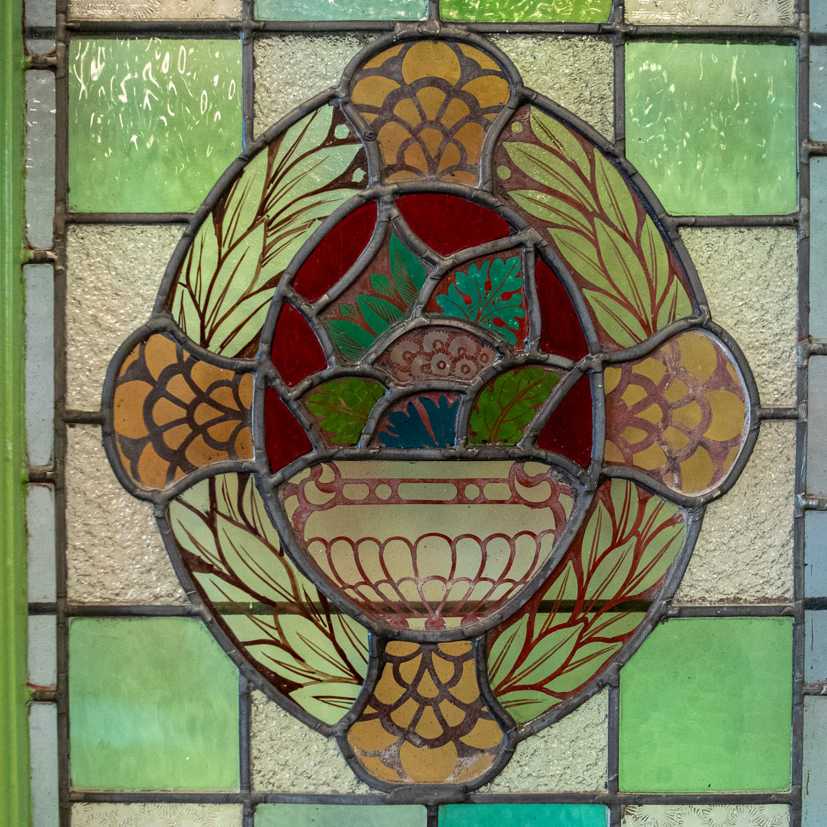 Substantial Antique Stained Glass Door | 208cm x 93cm | The Architectural Forum
