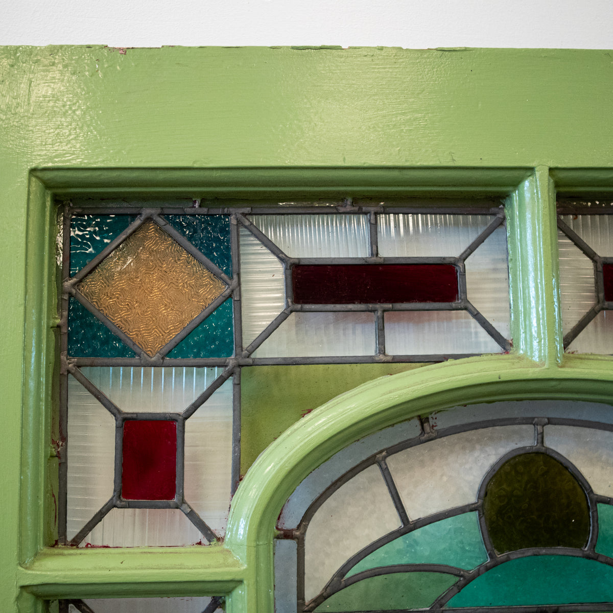 Substantial Antique Stained Glass Door | 208cm x 93cm | The Architectural Forum