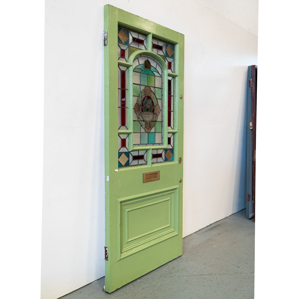 Substantial Antique Stained Glass Door | 208cm x 93cm | The Architectural Forum