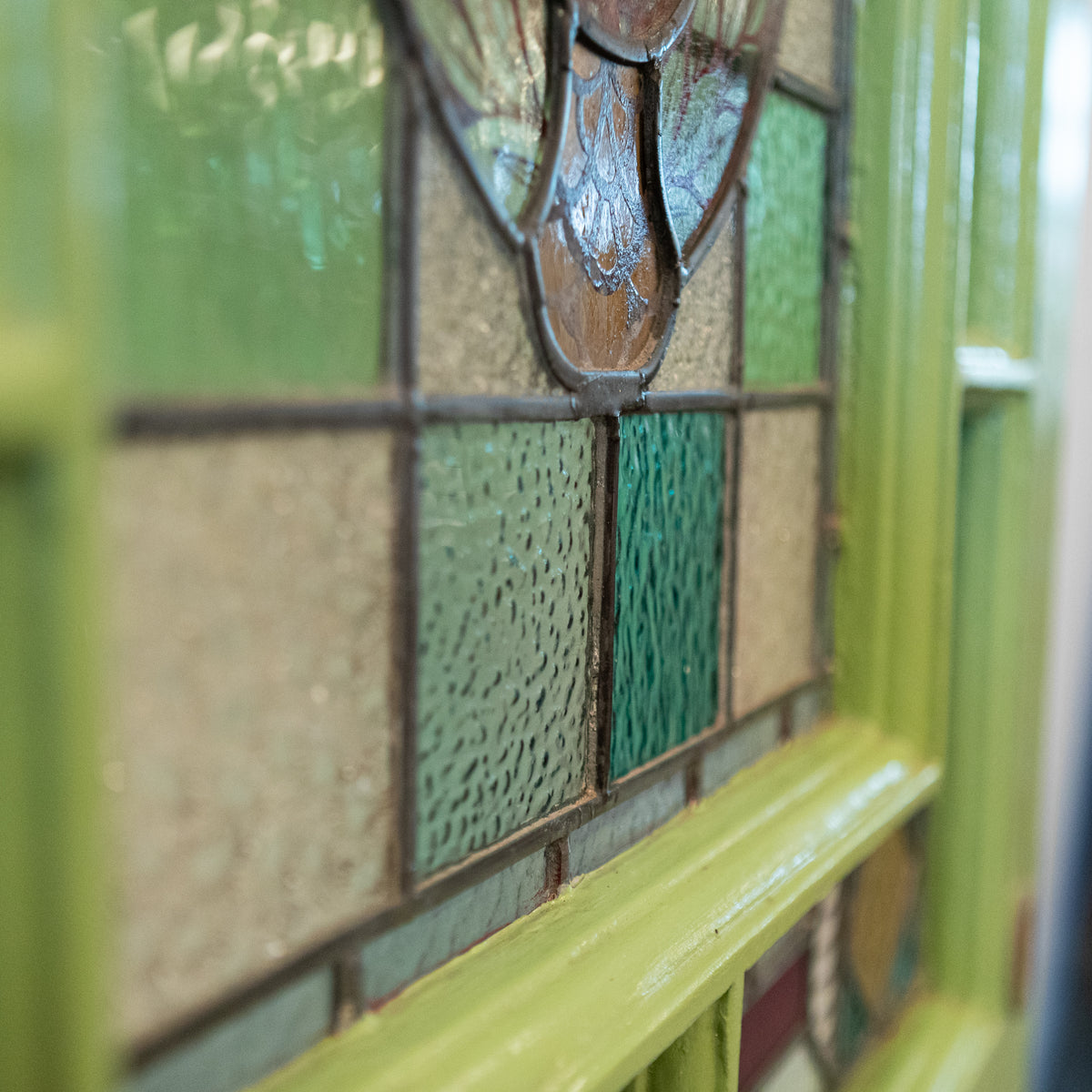 Substantial Antique Stained Glass Door | 208cm x 93cm | The Architectural Forum