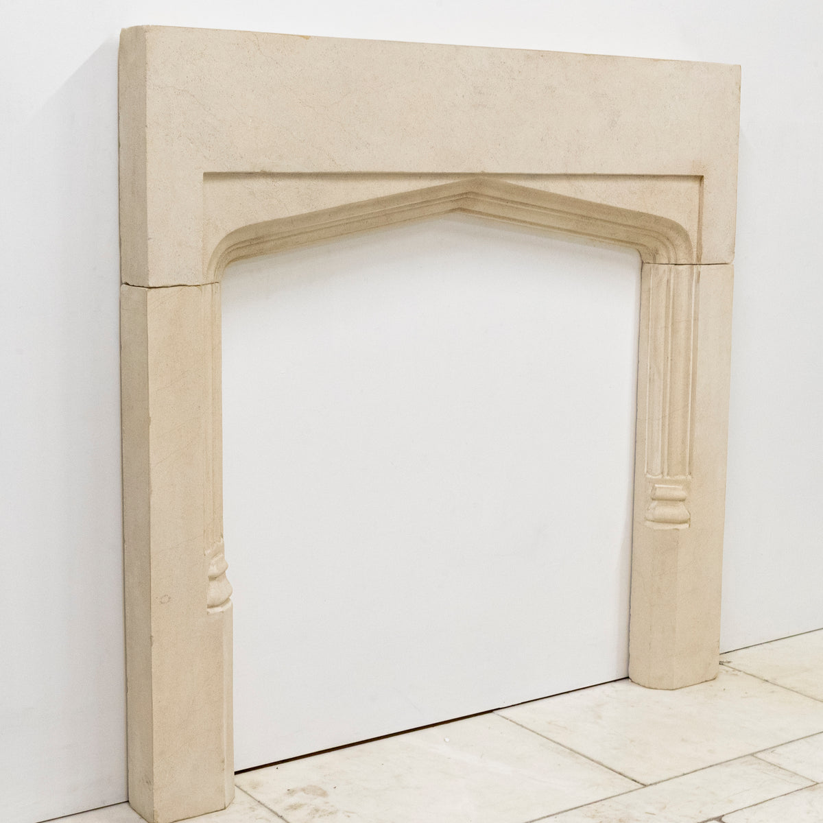 Antique Gothic Revival Bath Stone Fireplace Surround | The Architectural Forum