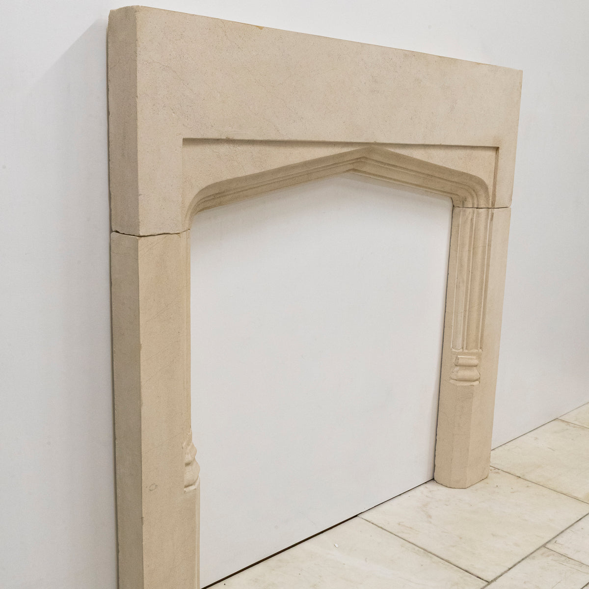 Antique Gothic Revival Bath Stone Fireplace Surround | The Architectural Forum