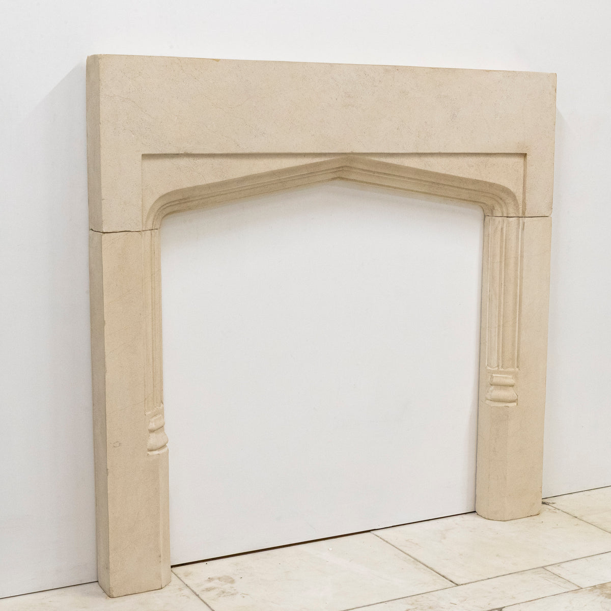 Antique Gothic Revival Bath Stone Fireplace Surround | The Architectural Forum
