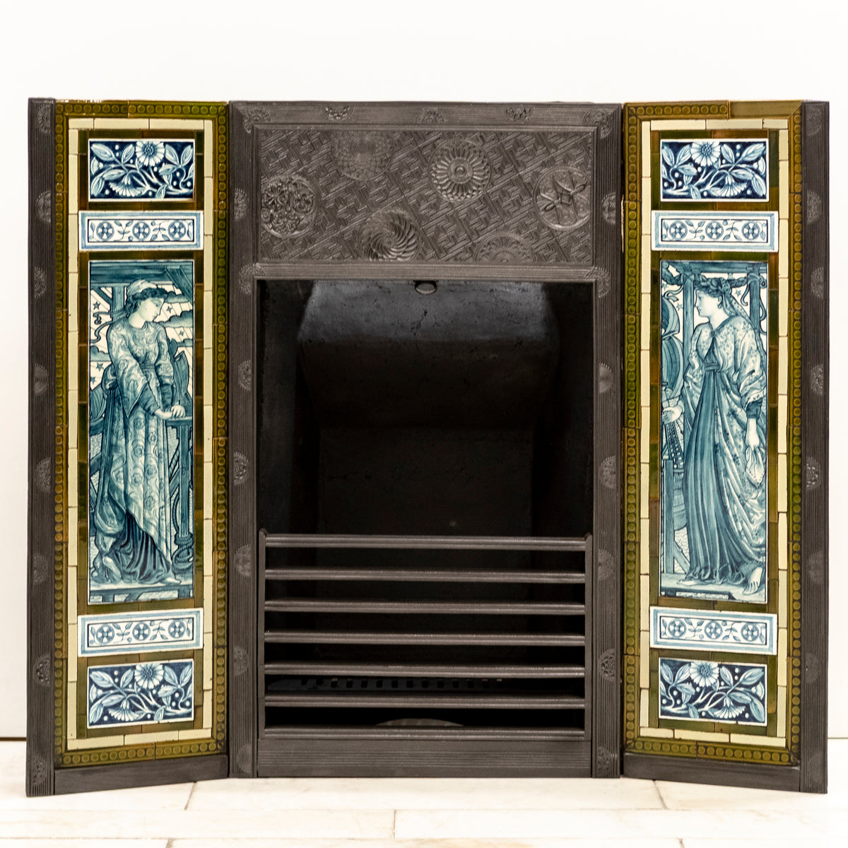 Antique Cast Iron Thomas Jeckyll Insert with William Morris Tiles | The Architectural Forum