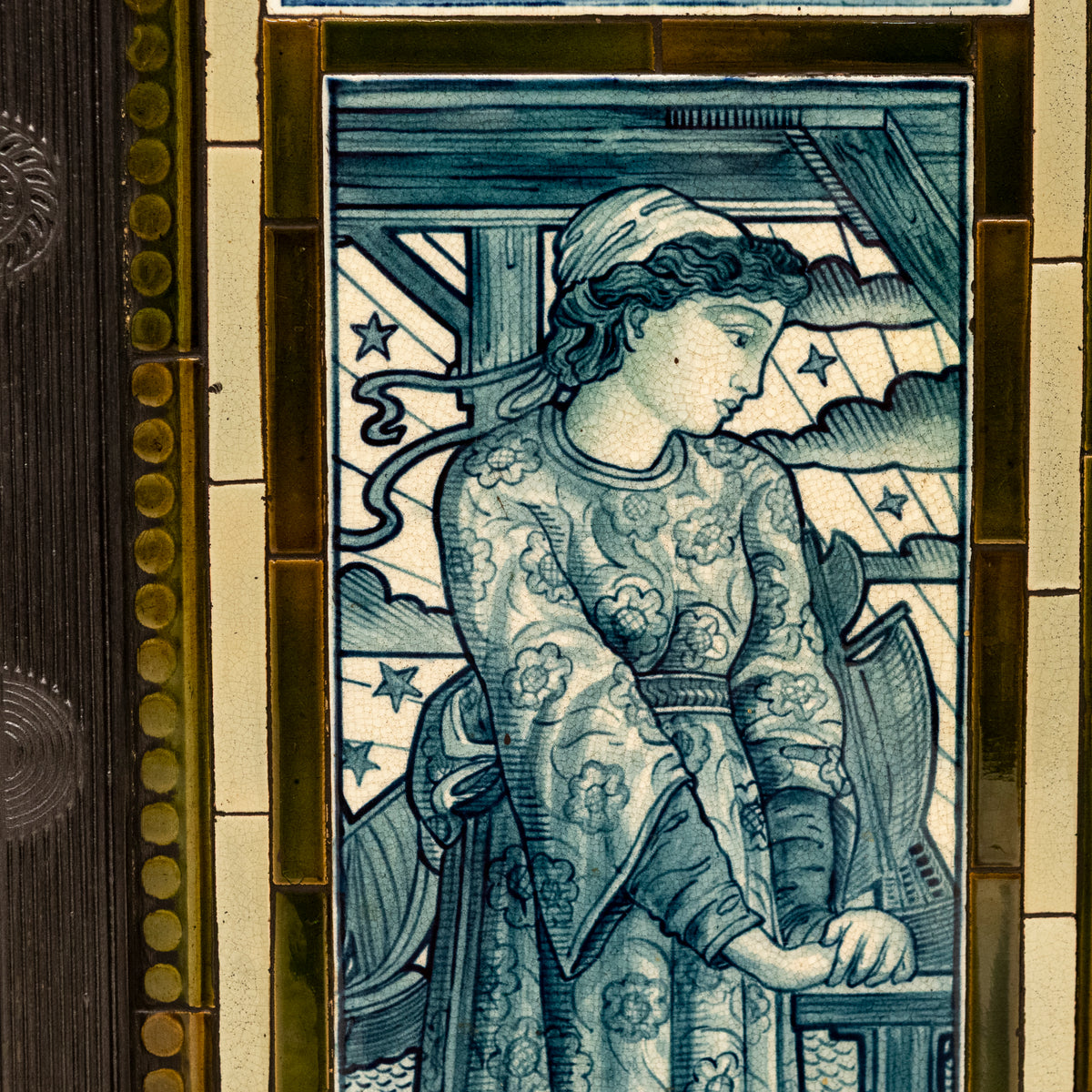 Antique Cast Iron Thomas Jeckyll Insert with William Morris Tiles | The Architectural Forum