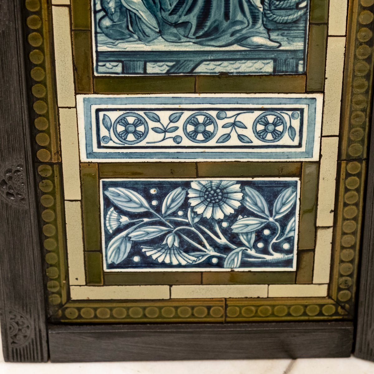 Antique Cast Iron Thomas Jeckyll Insert with William Morris Tiles | The Architectural Forum