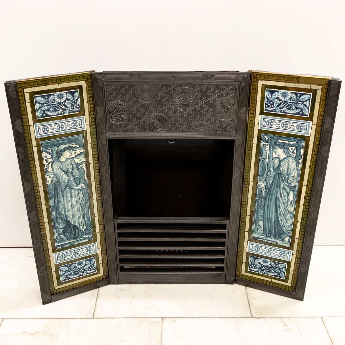 Antique Cast Iron Thomas Jeckyll Insert with William Morris Tiles | The Architectural Forum