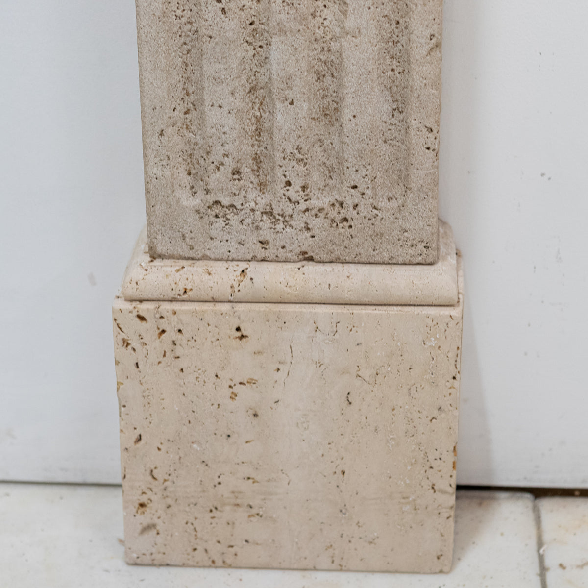 Antique Rustic Travertine Fireplace Surround
