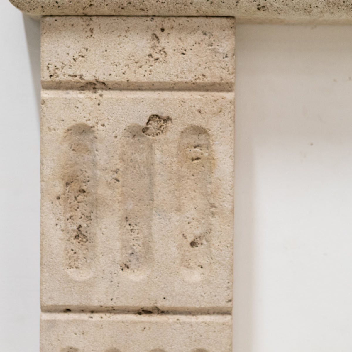 Antique Rustic Travertine Fireplace Surround
