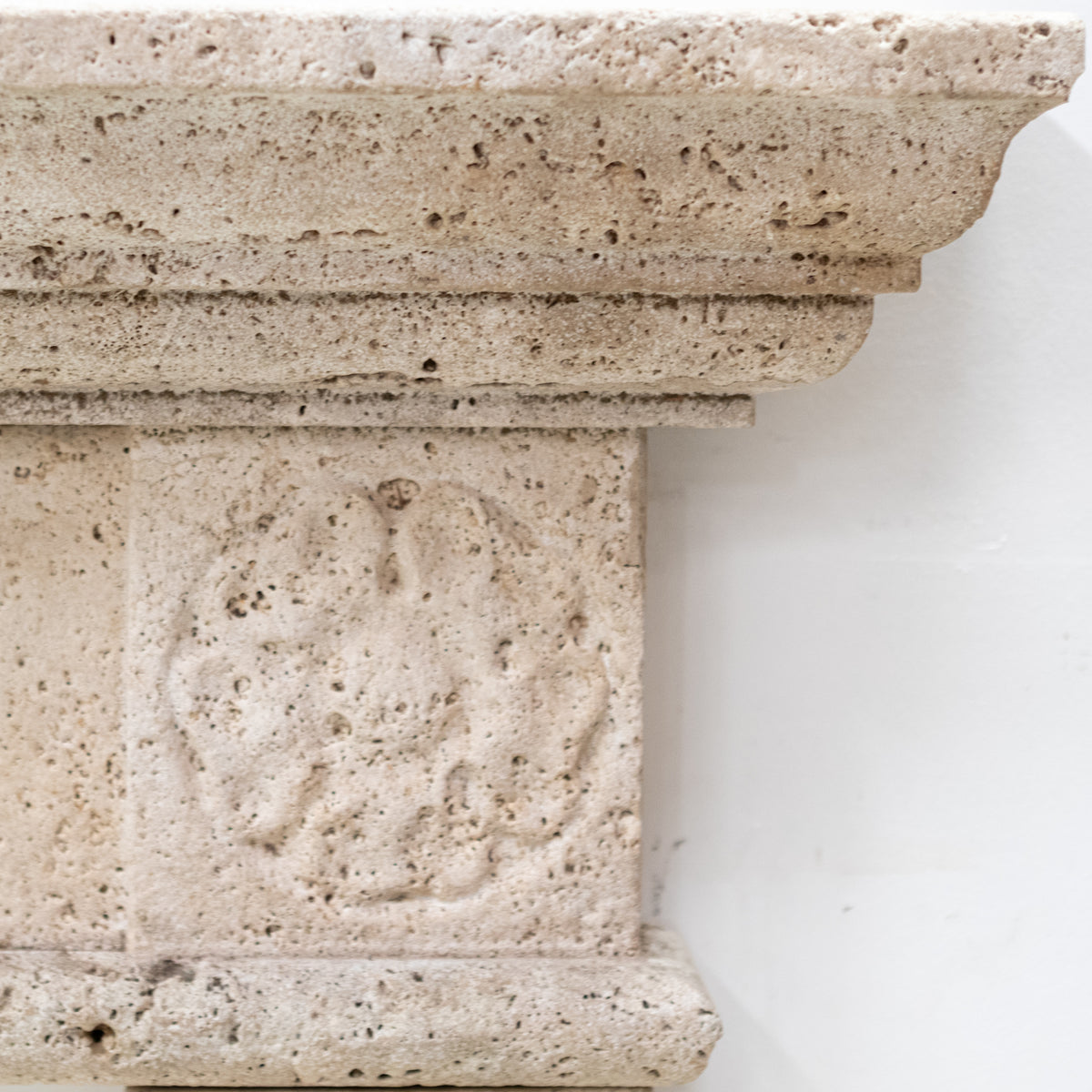 Antique Rustic Travertine Fireplace Surround