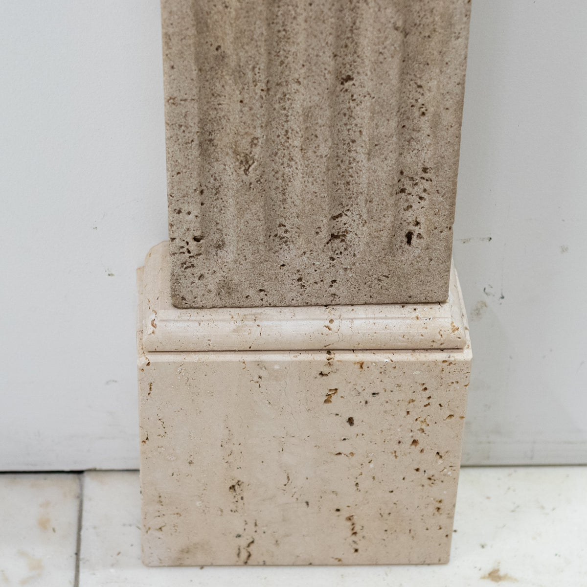 Antique Rustic Travertine Fireplace Surround