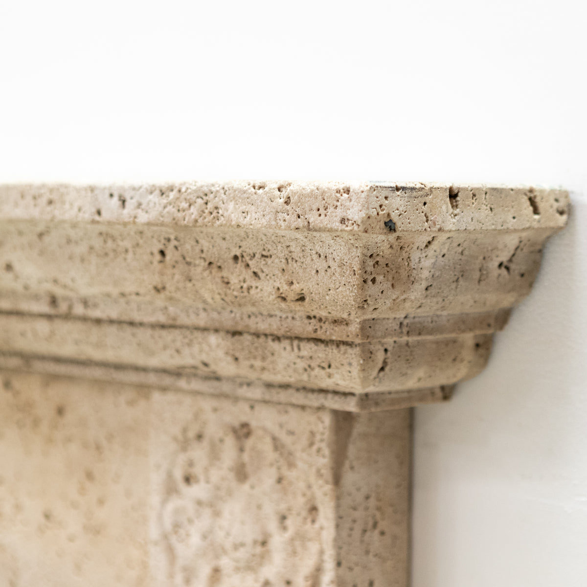 Antique Rustic Travertine Fireplace Surround