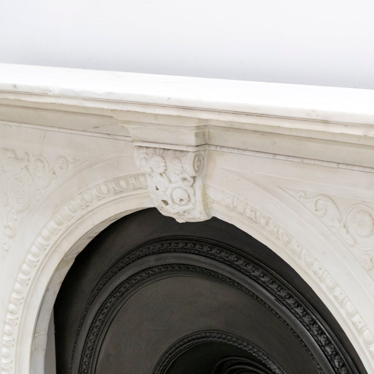 Antique Victorian Carved Statuary Marble Arched Chimneypiece | The Architectural Forum