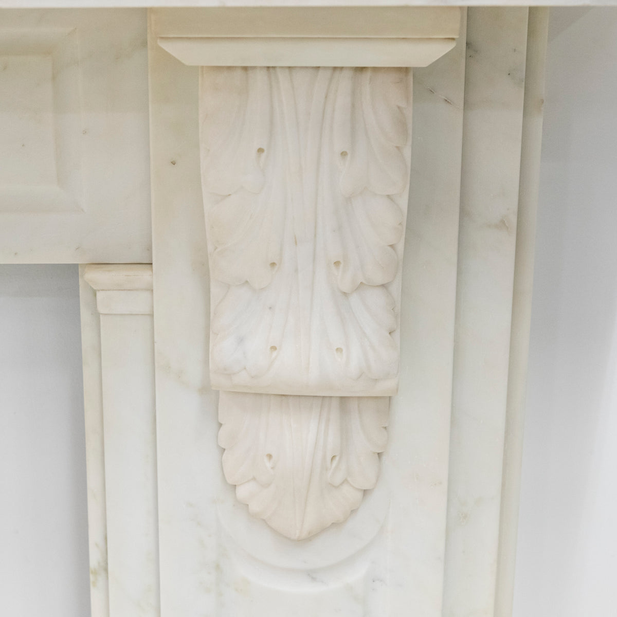 Antique Victorian Statuary Marble Carved Corbel Chimneypiece