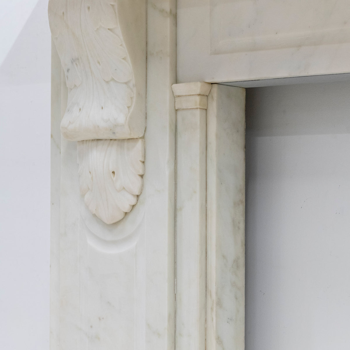 Antique Victorian Statuary Marble Carved Corbel Chimneypiece