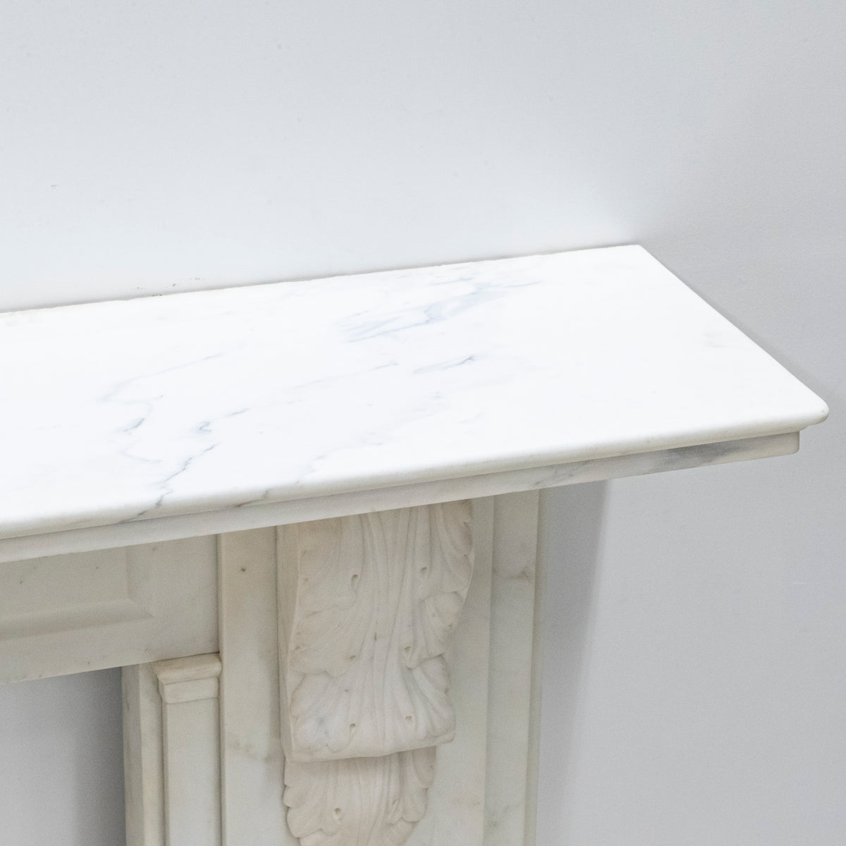 Antique Victorian Statuary Marble Carved Corbel Chimneypiece