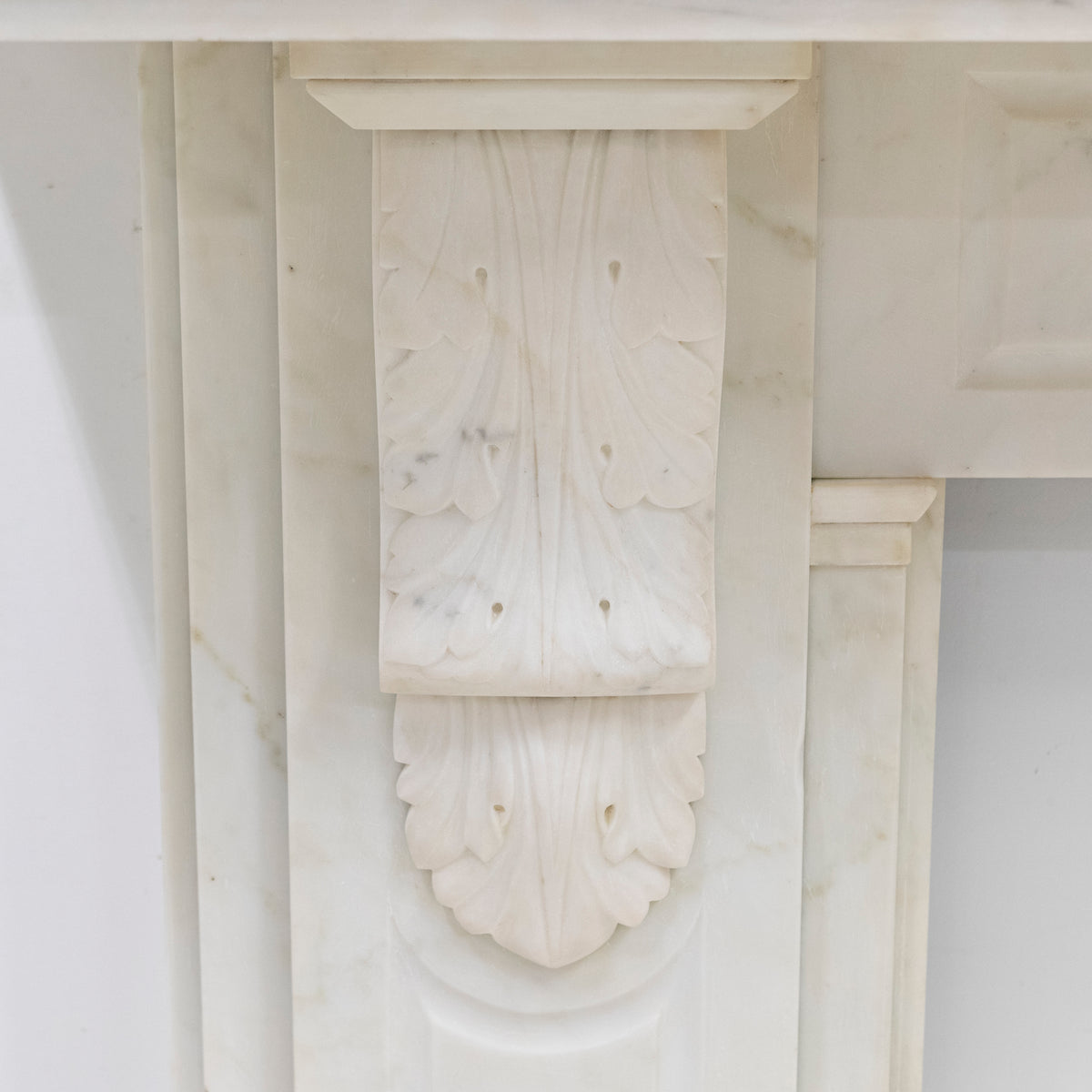 Antique Victorian Statuary Marble Carved Corbel Chimneypiece