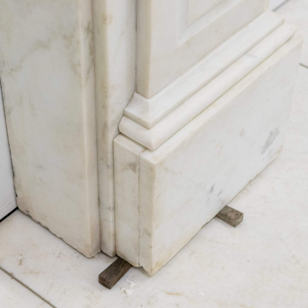 Antique Victorian Statuary Marble Carved Corbel Chimneypiece