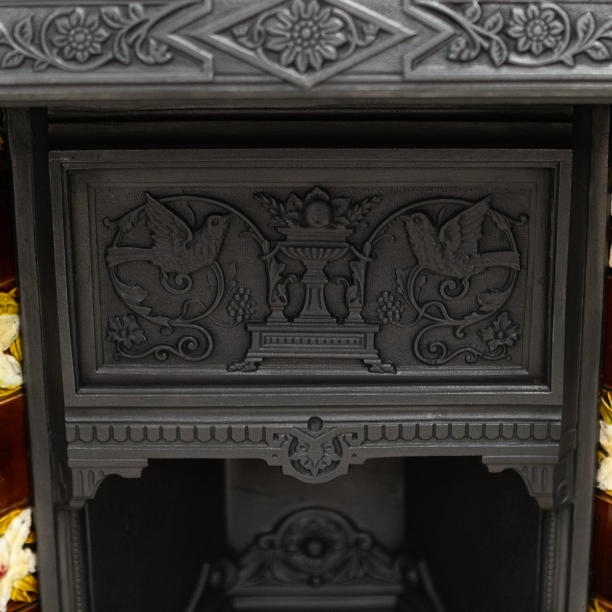 Antique Victorian Tiled Fireplace Insert