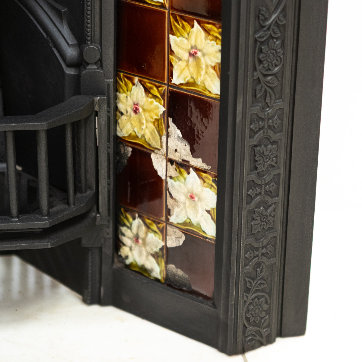 Antique Victorian Tiled Fireplace Insert