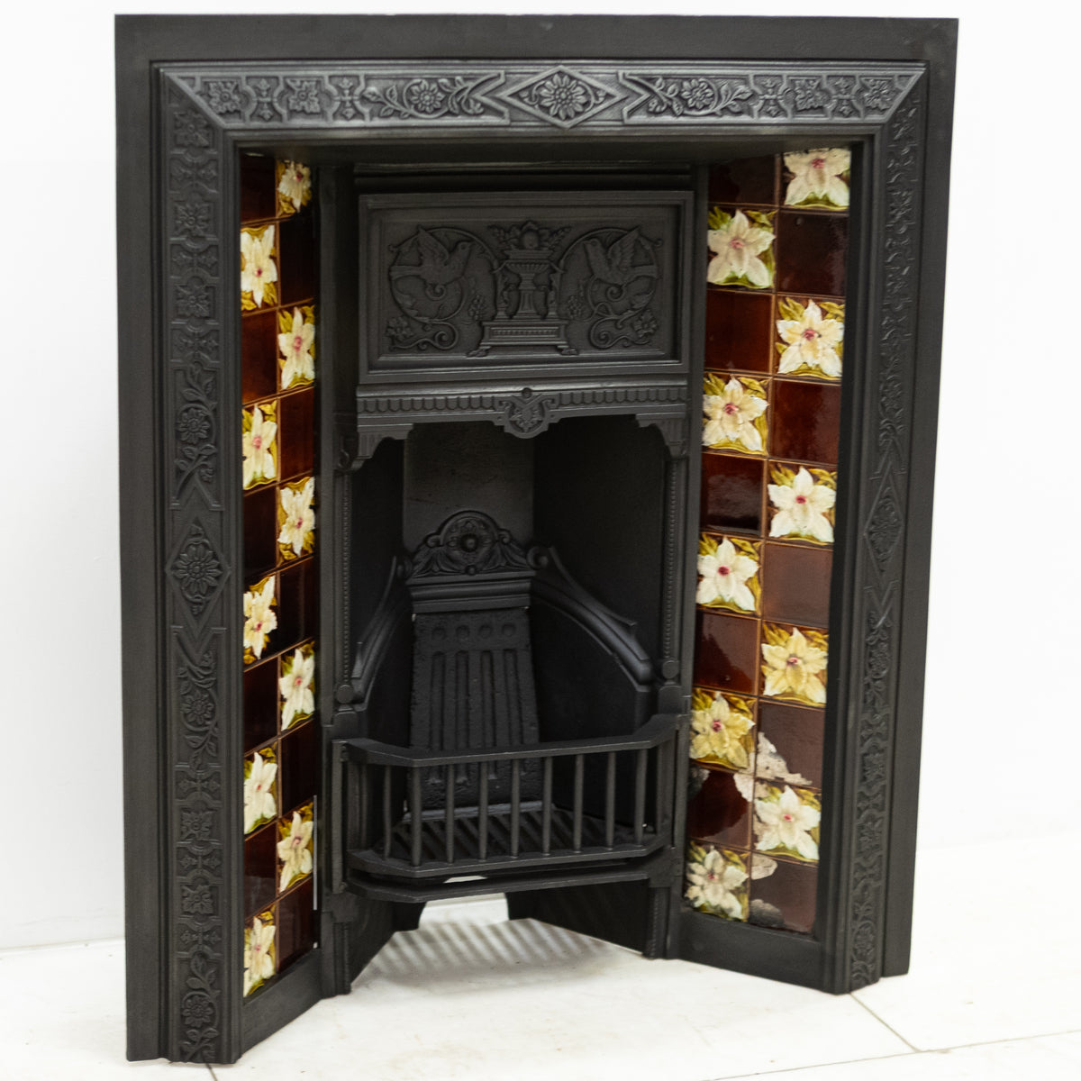 Antique Victorian Tiled Fireplace Insert