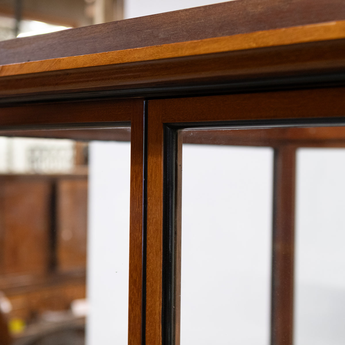 Antique Victorian Mahogany Museum Display Case