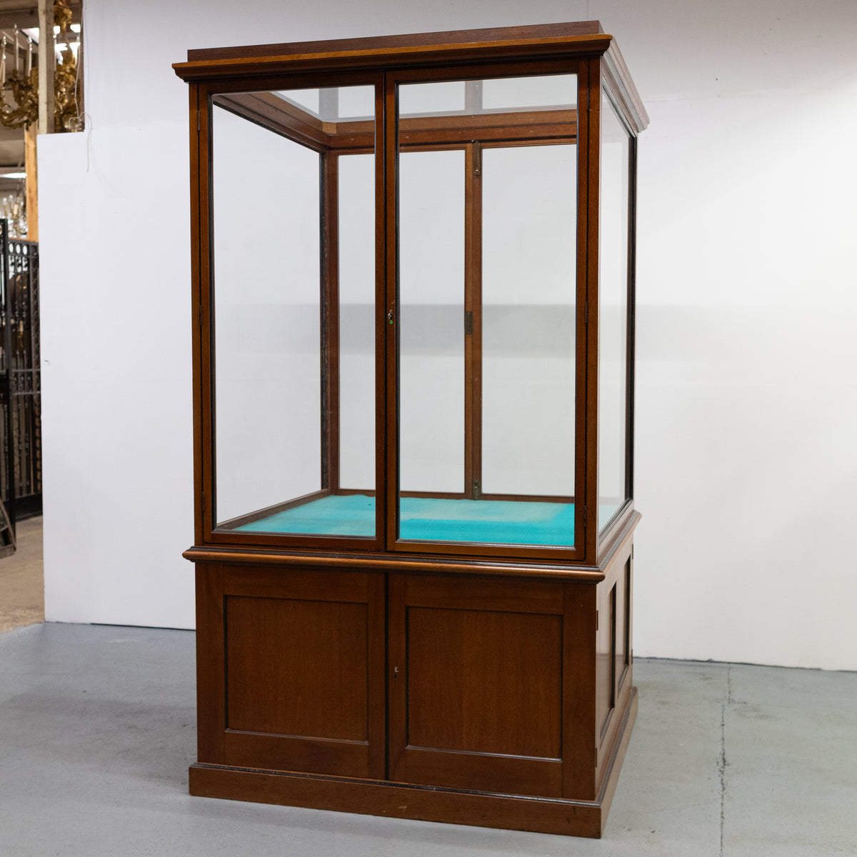 Antique Victorian Mahogany Museum Display Case