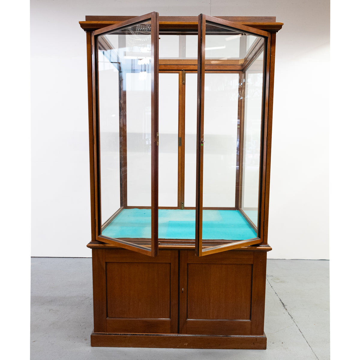 Antique Victorian Mahogany Museum Display Case