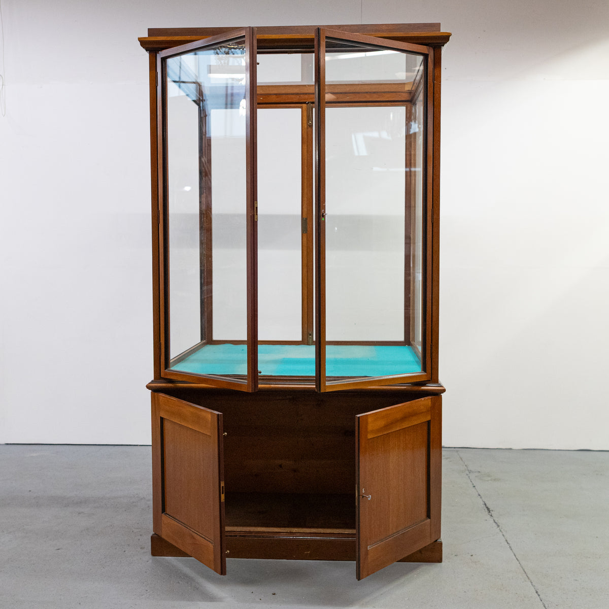 Antique Victorian Mahogany Museum Display Case